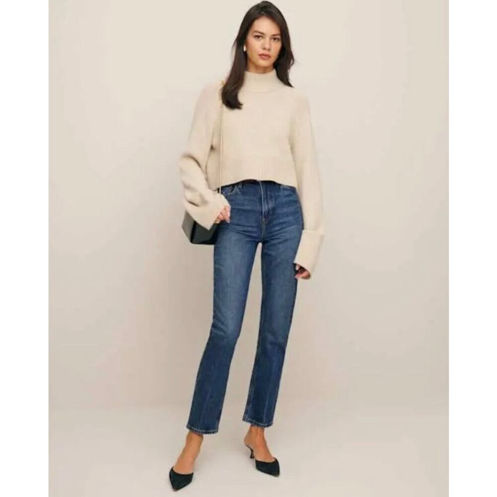 Reformation Jeans Liza High Rise Straight Jeans Laguna Wash 25